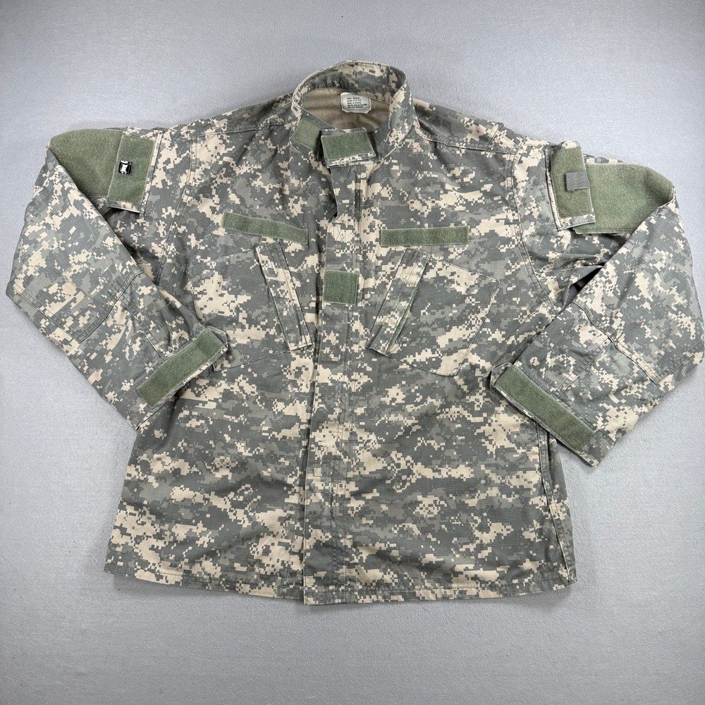 US Army Combat Uniform ACU Jacket Large Regular Digital Camo Ripstop Coat